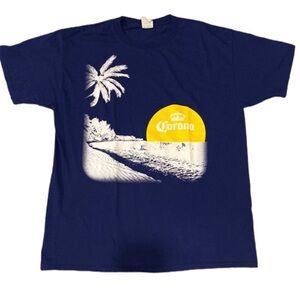 Corona Extra Blue Graphic beach ocean scene T-Shirt